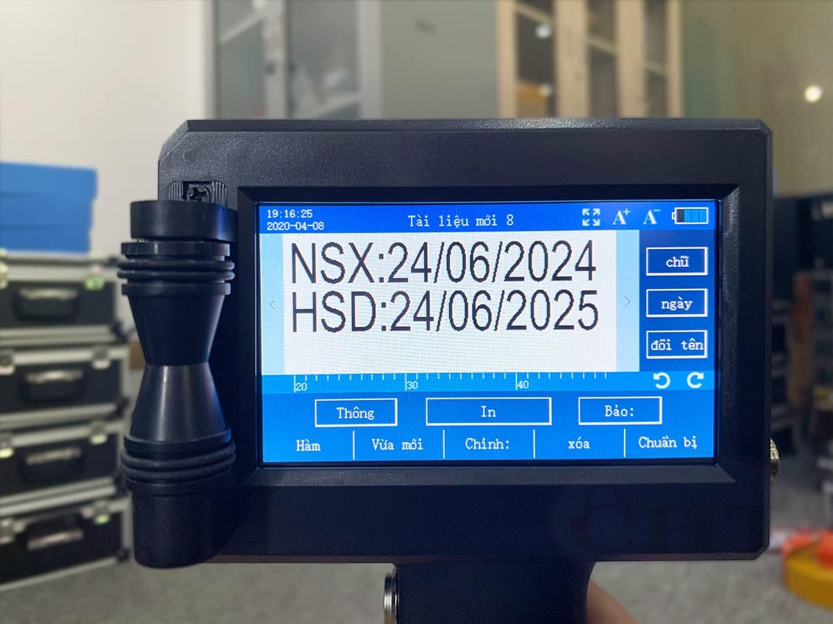 Màn hình làm việc của máy in date CD 850