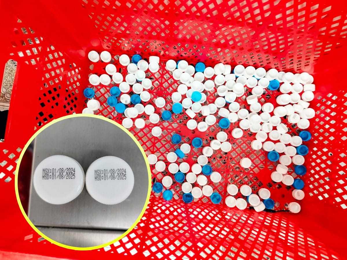 In date trên nắp chai