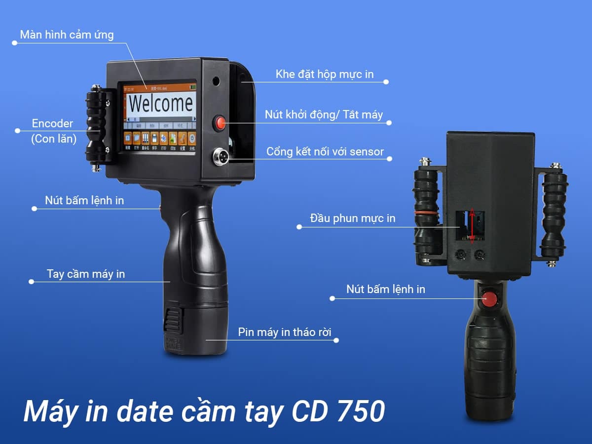 Máy in date cầm tay CD 750