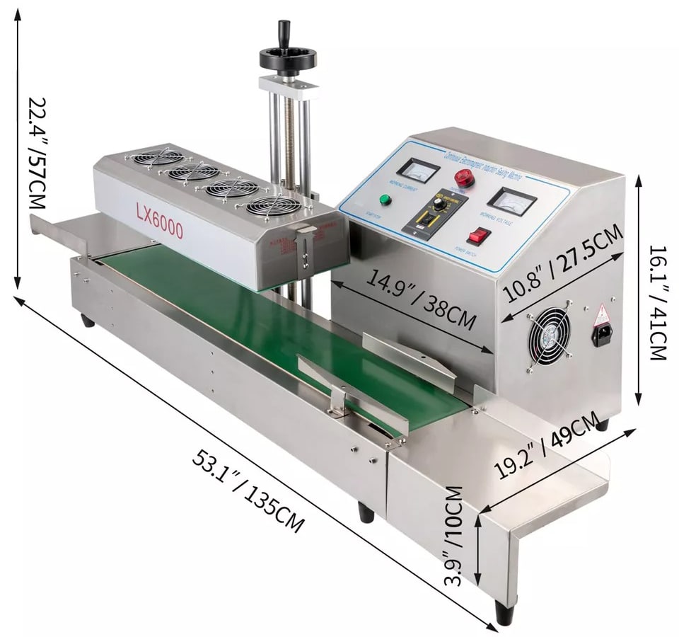 Kích thước máy hàn seal LX600A